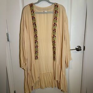 Rocks And Indigo Women’s Kimono Open Front Cardigan Size Large Embroidered